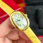 Copy Cartier Baignoire Sapphire Glass Quartz Watch All Gold Small
